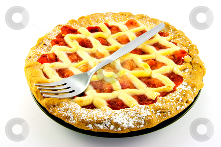 To use this stock image in your creative project, please select the size you need over to the right and click the "Add to Cart" button.
Your downloaded image will come with the Cutcaster watermark removed so don’t worry about the watermark you see on this page. Whole Apple and Strawberry Pie with a Fork stock photo, Whole apple and strawberry pie on a black plate with a fork on a white background by Keith Wilson