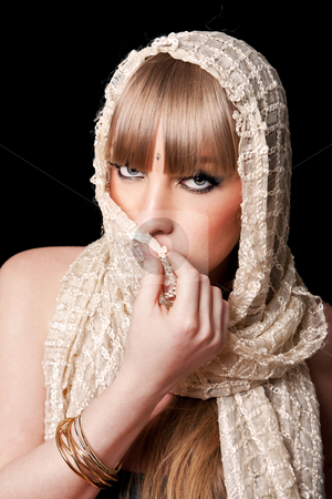 To use this stock image in your creative project, please select the size you need over to the right and click the "Add to Cart" button.
Your downloaded image will come with the Cutcaster watermark removed so don’t worry about the watermark you see on this page. Woman with scarf stock photo, Beautiful face of woman with white scarf, isolated by Paul Hakimata