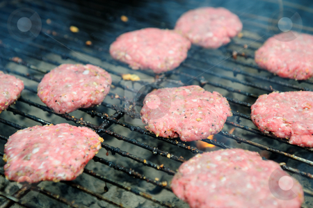 To use this stock image in your creative project, please select the size you need over to the right and click the "Add to Cart" button.
Your downloaded image will come with the Cutcaster watermark removed so don’t worry about the watermark you see on this page. Raw Hamburgers On The Grill stock photo, Uncooked hamburger patties just tossed on the barbecue grill to start cooking by Lynn Bendickson