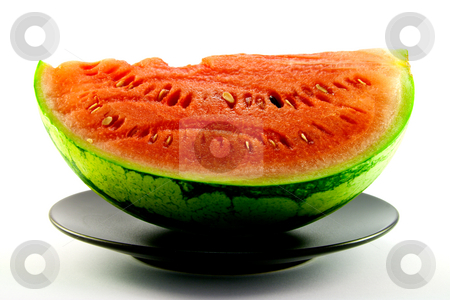 To use this stock image in your creative project, please select the size you need over to the right and click the "Add to Cart" button.
Your downloaded image will come with the Cutcaster watermark removed so don’t worry about the watermark you see on this page. Watermelon on a Black Plate stock photo, Slice of watermelon with green skin and red melon with seeds on a black plate with a white background by Keith Wilson