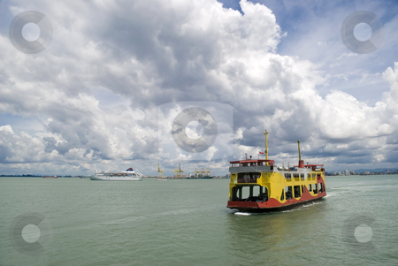 To use this stock image in your creative project, please select the size you need over to the right and click the "Add to Cart" button.
Your downloaded image will come with the Cutcaster watermark removed so don’t worry about the watermark you see on this page. The Penang Ferry Boat stock photo, The Penang (Malaysia) ferry boat doing a crossing between Georgetown and Butterworth on a dramatically cloudy day. by Stefan Breton