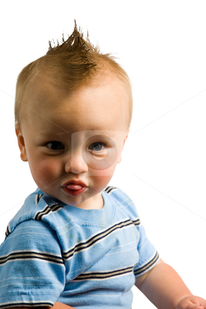 To use this stock image in your creative project, please select the size you need over to the right and click the "Add to Cart" button.
Your downloaded image will come with the Cutcaster watermark removed so don’t worry about the watermark you see on this page. Baby Boy Portrait Isolated stock photo, A portrait of a cute nine month old baby boy isolated on a while background. by Travis Manley