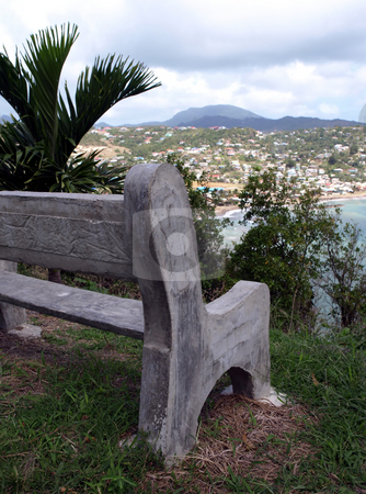 To use this stock image in your creative project, please select the size you need over to the right and click the "Add to Cart" button.
Your downloaded image will come with the Cutcaster watermark removed so don’t worry about the watermark you see on this page. Concrete bench overlooking St. Lucia bay stock photo, An empty concrete bench overlooking a bay in St. Lucia by Jill Reid