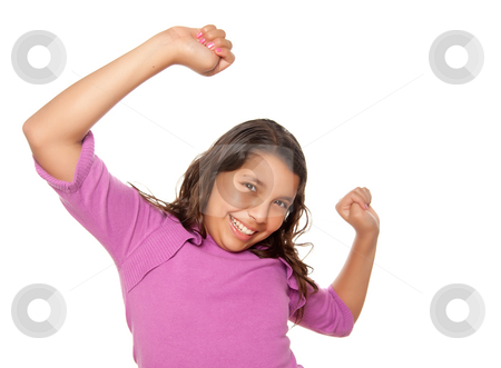 To use this stock image in your creative project, please select the size you need over to the right and click the "Add to Cart" button.
Your downloaded image will come with the Cutcaster watermark removed so don’t worry about the watermark you see on this page. Happy Hispanic Girl Dancing Isolated stock photo, Happy Hispanic Girl Dancing Isolated on a White Background. by Andy Dean