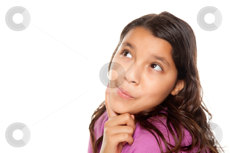 To use this stock image in your creative project, please select the size you need over to the right and click the "Add to Cart" button.
Your downloaded image will come with the Cutcaster watermark removed so don’t worry about the watermark you see on this page. Pretty Hispanic Girl Thinking stock photo, Pretty Hispanic Girl Thinking Isolated on a White Background. by Andy Dean