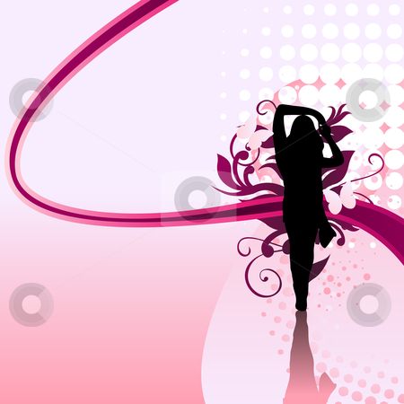 To use this stock image in your creative project, please select the size you need over to the right and click the "Add to Cart" button.
Your downloaded image will come with the Cutcaster watermark removed so don’t worry about the watermark you see on this page. Girl Swirl stock vector clipart, Beautiful girl silhouette with pink swirls and dots by Augusto Cabral Graphiste Rennes
