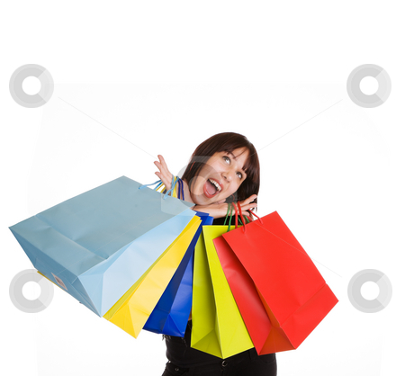 To use this stock image in your creative project, please select the size you need over to the right and click the "Add to Cart" button.
Your downloaded image will come with the Cutcaster watermark removed so don’t worry about the watermark you see on this page. Happy shopper stock photo, A beautiful mixed race woman with many shopping bags by Steve Mcsweeny