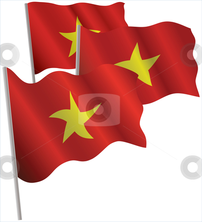 To use this stock image in your creative project, please select the size you need over to the right and click the "Add to Cart" button.
Your downloaded image will come with the Cutcaster watermark removed so don’t worry about the watermark you see on this page. Socialist Republic of Vietnam 3d flag. stock vector clipart, Socialist Republic of Vietnam 3d flag. Vector illustration. Isolated on white. by Andrey Khritin