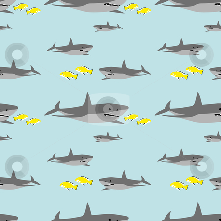 To use this stock image in your creative project, please select the size you need over to the right and click the "Add to Cart" button.
Your downloaded image will come with the Cutcaster watermark removed so don’t worry about the watermark you see on this page. Seamless shark pattern stock vector clipart, Seamless shark pattern with little yellow fish by Karin Claus