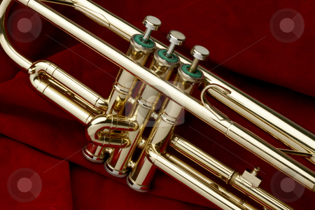 To use this stock image in your creative project, please select the size you need over to the right and click the "Add to Cart" button.
Your downloaded image will come with the Cutcaster watermark removed so don’t worry about the watermark you see on this page. Trumpet on red suede stock photo, Close up shot of trumpet on red suede background by James Barber