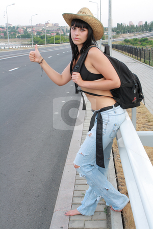 To use this stock image in your creative project, please select the size you need over to the right and click the "Add to Cart" button.
Your downloaded image will come with the Cutcaster watermark removed so don’t worry about the watermark you see on this page. Posing girl in blue jeans stock photo, Posing girl in blue jeans near roads by Sergii Mogyla