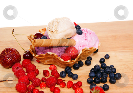 To use this stock image in your creative project, please select the size you need over to the right and click the "Add to Cart" button.
Your downloaded image will come with the Cutcaster watermark removed so don’t worry about the watermark you see on this page. Ice cream stock photo, Fruity ice cream with fruits on the table by Jolanta Dabrowska