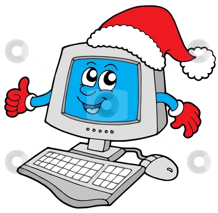 To use this stock image in your creative project, please select the size you need over to the right and click the "Add to Cart" button.
Your downloaded image will come with the Cutcaster watermark removed so don’t worry about the watermark you see on this page. Christmas smiling computer stock vector clipart, Christmas smiling computer - vector illustration. by Klara Viskova
