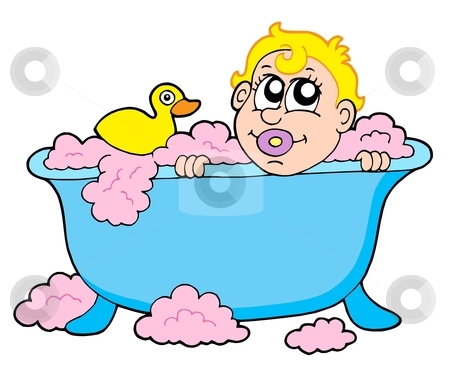 To use this stock image in your creative project, please select the size you need over to the right and click the "Add to Cart" button.
Your downloaded image will come with the Cutcaster watermark removed so don’t worry about the watermark you see on this page. Baby in bath stock vector clipart, Baby in bath - vector illustration. by Klara Viskova