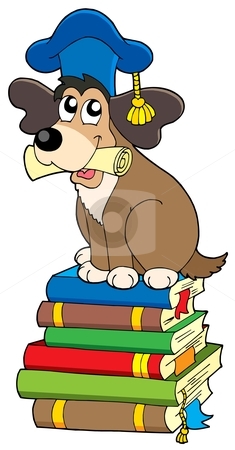 To use this stock image in your creative project, please select the size you need over to the right and click the "Add to Cart" button.
Your downloaded image will come with the Cutcaster watermark removed so don’t worry about the watermark you see on this page. Dog teacher on pile of books stock vector clipart, Dog teacher on pile of books - vector illustration. by Klara Viskova