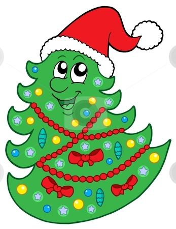 To use this stock image in your creative project, please select the size you need over to the right and click the "Add to Cart" button.
Your downloaded image will come with the Cutcaster watermark removed so don’t worry about the watermark you see on this page. Cute Christmas tree with hat stock vector clipart, Cute Christmas tree with hat - vector illustration. by Klara Viskova