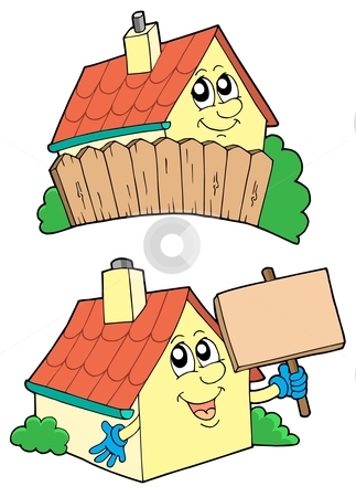 To use this stock image in your creative project, please select the size you need over to the right and click the "Add to Cart" button.
Your downloaded image will come with the Cutcaster watermark removed so don’t worry about the watermark you see on this page. Pair of cute houses stock vector clipart, Pair of cute houses - vector illustration. by Klara Viskova