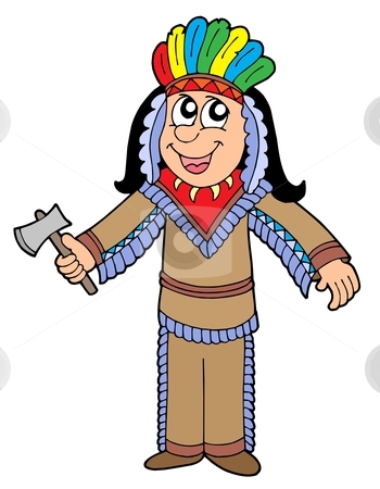 To use this stock image in your creative project, please select the size you need over to the right and click the "Add to Cart" button.
Your downloaded image will come with the Cutcaster watermark removed so don’t worry about the watermark you see on this page. Cute Apache stock vector clipart, Cute Apache with tomahawk - vector illustration. by Klara Viskova