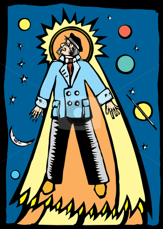 To use this stock image in your creative project, please select the size you need over to the right and click the "Add to Cart" button.
Your downloaded image will come with the Cutcaster watermark removed so don’t worry about the watermark you see on this page. Dead Captain stock vector clipart, Man in a captain's suit soars towards heaven. by Jeffrey Thompson