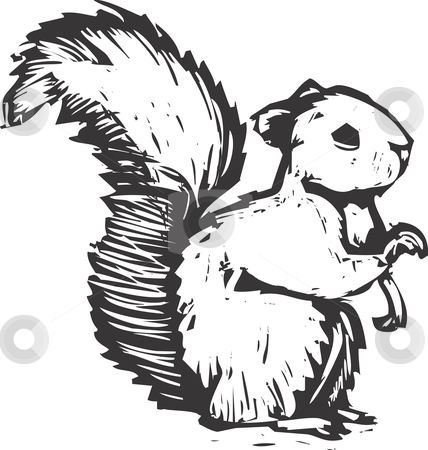 To use this stock image in your creative project, please select the size you need over to the right and click the "Add to Cart" button.
Your downloaded image will come with the Cutcaster watermark removed so don’t worry about the watermark you see on this page. squirrel stock vector clipart, A forest squirrel done in woodcut style sits and listens. by Jeffrey Thompson