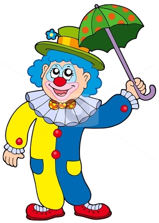 To use this stock image in your creative project, please select the size you need over to the right and click the "Add to Cart" button.
Your downloaded image will come with the Cutcaster watermark removed so don’t worry about the watermark you see on this page. Funny clown holding umbrella stock vector clipart, Funny clown holding umbrella - vector illustration. by Klara Viskova