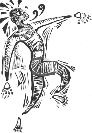 To use this stock image in your creative project, please select the size you need over to the right and click the "Add to Cart" button.
Your downloaded image will come with the Cutcaster watermark removed so don’t worry about the watermark you see on this page. Dancing stock vector clipart, Dancing man in woodcut style evoking african imagery. by Jeffrey Thompson