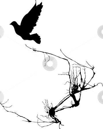 To use this stock image in your creative project, please select the size you need over to the right and click the "Add to Cart" button.
Your downloaded image will come with the Cutcaster watermark removed so don’t worry about the watermark you see on this page. Bird Takes Wing stock vector clipart, Shadow of a bird takes wing from the branches of a tree. by Jeffrey Thompson
