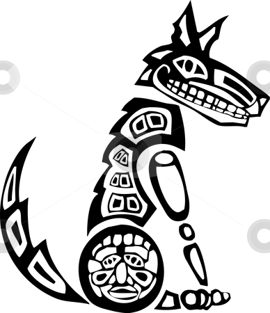 To use this stock image in your creative project, please select the size you need over to the right and click the "Add to Cart" button.
Your downloaded image will come with the Cutcaster watermark removed so don’t worry about the watermark you see on this page. Coyote stock vector clipart, Mythical Coyote rendered in Northwest Coast Native style. by Jeffrey Thompson