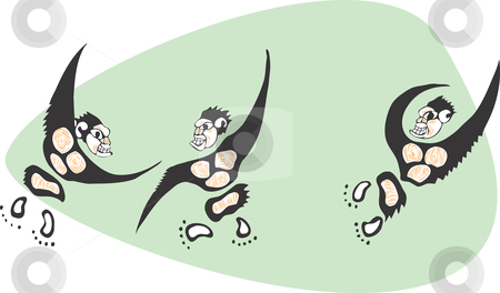 To use this stock image in your creative project, please select the size you need over to the right and click the "Add to Cart" button.
Your downloaded image will come with the Cutcaster watermark removed so don’t worry about the watermark you see on this page. Three Monkeys stock vector clipart, Three monkeys swinging in a the trees of a forest. by Jeffrey Thompson