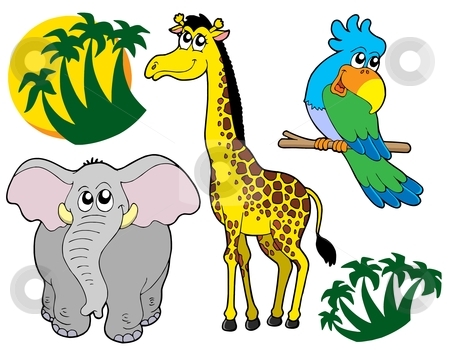 To use this stock image in your creative project, please select the size you need over to the right and click the "Add to Cart" button.
Your downloaded image will come with the Cutcaster watermark removed so don’t worry about the watermark you see on this page. African animals collection 3 stock vector clipart, African animals collection 3 - vector illustration. by Klara Viskova