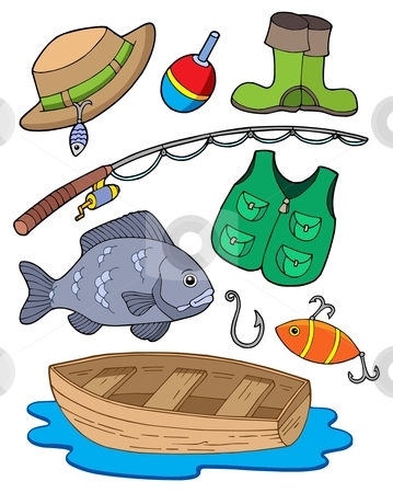 To use this stock image in your creative project, please select the size you need over to the right and click the "Add to Cart" button.
Your downloaded image will come with the Cutcaster watermark removed so don’t worry about the watermark you see on this page. Fishing equipment stock vector clipart, Fishing equipment on white background - vector illustration. by Klara Viskova