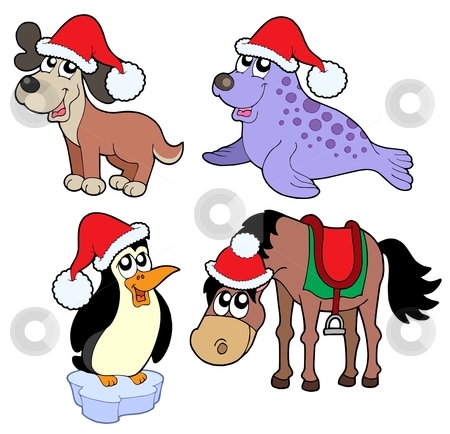 To use this stock image in your creative project, please select the size you need over to the right and click the "Add to Cart" button.
Your downloaded image will come with the Cutcaster watermark removed so don’t worry about the watermark you see on this page. Christmas animals collection - stock vector clipart, Christmas animals collection - vector illustration. by Klara Viskova