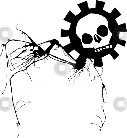 To use this stock image in your creative project, please select the size you need over to the right and click the "Add to Cart" button.
Your downloaded image will come with the Cutcaster watermark removed so don’t worry about the watermark you see on this page. Geared skull walking stock vector clipart, Geared skull walking on spindly legs. by Jeffrey Thompson