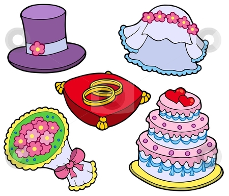 To use this stock image in your creative project, please select the size you need over to the right and click the "Add to Cart" button.
Your downloaded image will come with the Cutcaster watermark removed so don’t worry about the watermark you see on this page. Wedding collection stock vector clipart, Wedding collection on white background - vector illustration. by Klara Viskova