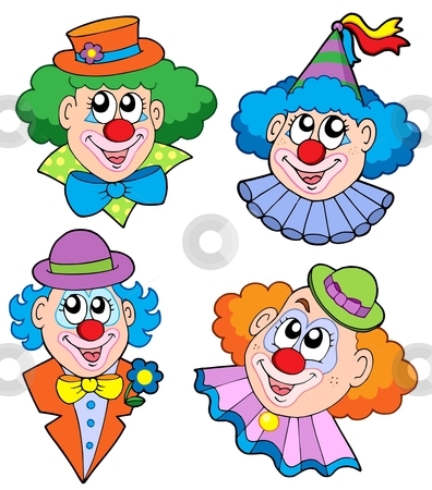 To use this stock image in your creative project, please select the size you need over to the right and click the "Add to Cart" button.
Your downloaded image will come with the Cutcaster watermark removed so don’t worry about the watermark you see on this page. Clowns head collection stock vector clipart, Clowns head collection - vector illustration. by Klara Viskova