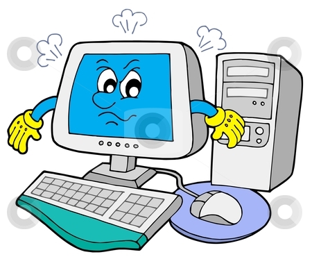 To use this stock image in your creative project, please select the size you need over to the right and click the "Add to Cart" button.
Your downloaded image will come with the Cutcaster watermark removed so don’t worry about the watermark you see on this page. Angry computer stock vector clipart, Angry computer on white background - vector illustration. by Klara Viskova