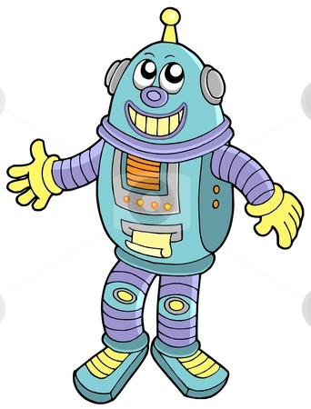 To use this stock image in your creative project, please select the size you need over to the right and click the "Add to Cart" button.
Your downloaded image will come with the Cutcaster watermark removed so don’t worry about the watermark you see on this page. Smiling robot stock vector clipart, Smiling robot on white background - vector illustration. by Klara Viskova
