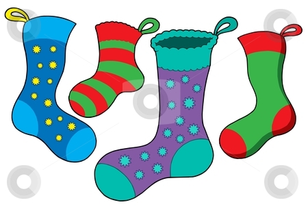 To use this stock image in your creative project, please select the size you need over to the right and click the "Add to Cart" button.
Your downloaded image will come with the Cutcaster watermark removed so don’t worry about the watermark you see on this page. Various Christmas socks stock vector clipart, Various Christmas socks - vector illustration. by Klara Viskova