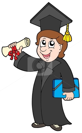 To use this stock image in your creative project, please select the size you need over to the right and click the "Add to Cart" button.
Your downloaded image will come with the Cutcaster watermark removed so don’t worry about the watermark you see on this page. Happy graduate student stock vector clipart, Happy graduate student - vector illustration. by Klara Viskova
