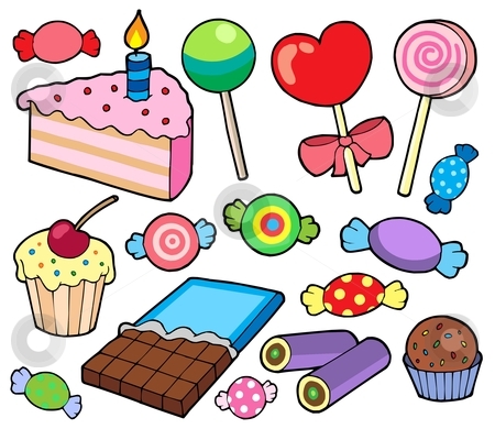 To use this stock image in your creative project, please select the size you need over to the right and click the "Add to Cart" button.
Your downloaded image will come with the Cutcaster watermark removed so don’t worry about the watermark you see on this page. Candy and cakes collection stock vector clipart, Candy and cakes collection - vector illustration. by Klara Viskova