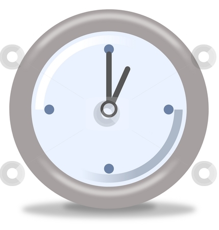 To use this stock image in your creative project, please select the size you need over to the right and click the "Add to Cart" button.
Your downloaded image will come with the Cutcaster watermark removed so don’t worry about the watermark you see on this page. Clock One stock photo, Silver and blue clock on white background showing one by Henrik Lehnerer