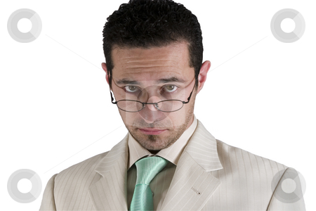 To use this stock image in your creative project, please select the size you need over to the right and click the "Add to Cart" button.
Your downloaded image will come with the Cutcaster watermark removed so don’t worry about the watermark you see on this page. Businessman looking over his glasses stock photo, Isolated businessman looking over his glasses by Mehmet Dilsiz
