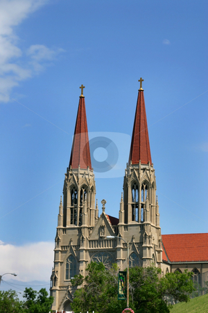 To use this stock image in your creative project, please select the size you need over to the right and click the "Add to Cart" button.
Your downloaded image will come with the Cutcaster watermark removed so don’t worry about the watermark you see on this page. Two Church Towers stock photo, Two Towers of a Church with Clear Blue Skies on the Background by Mehmet Dilsiz
