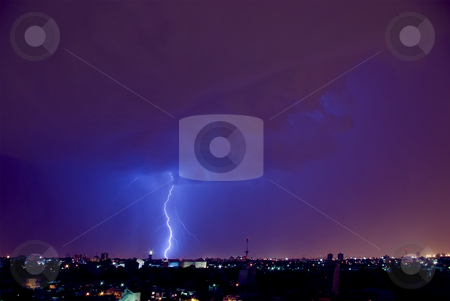 To use this stock image in your creative project, please select the size you need over to the right and click the "Add to Cart" button.
Your downloaded image will come with the Cutcaster watermark removed so don’t worry about the watermark you see on this page. Lightning bolt (IMGP2628) stock photo, Electrical Storm over the City by Germán Ariel Berra