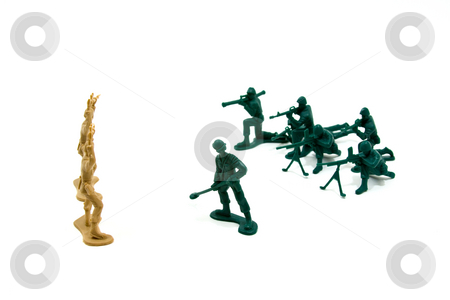 To use this stock image in your creative project, please select the size you need over to the right and click the "Add to Cart" button.
Your downloaded image will come with the Cutcaster watermark removed so don’t worry about the watermark you see on this page. Never Trust the Enemy Concept stock photo, Isolated Plastic Toy Soldiers - Surrender by Mehmet Dilsiz