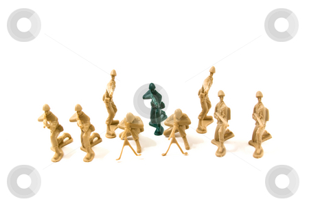 To use this stock image in your creative project, please select the size you need over to the right and click the "Add to Cart" button.
Your downloaded image will come with the Cutcaster watermark removed so don’t worry about the watermark you see on this page. To Be Different Concept - Plastic Army Men stock photo, Isolated Plastic Toy Soldiers - Dare to be Different Concept by Mehmet Dilsiz