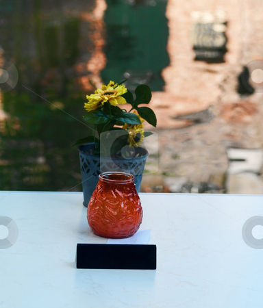 To use this stock image in your creative project, please select the size you need over to the right and click the "Add to Cart" button.
Your downloaded image will come with the Cutcaster watermark removed so don’t worry about the watermark you see on this page. Romantic restaurant table at river front stock photo, Restaurant table with flower candle holder and label with empty space by Laurent Dambies