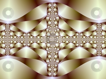 To use this stock image in your creative project, please select the size you need over to the right and click the "Add to Cart" button.
Your downloaded image will come with the Cutcaster watermark removed so don’t worry about the watermark you see on this page. Fractal Bracelet Abstract stock photo, Computer generated fractal image with a metallic abstract design in pale green and brown. by Colin Forrest