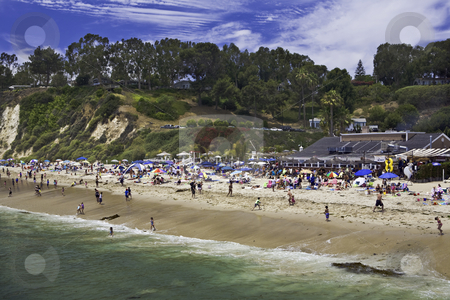 To use this stock image in your creative project, please select the size you need over to the right and click the "Add to Cart" button.
Your downloaded image will come with the Cutcaster watermark removed so don’t worry about the watermark you see on this page. Beach Resort stock photo, Bathers crowd beach on a sunny day in California by Bart Everett