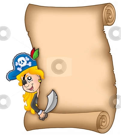 To use this stock image in your creative project, please select the size you need over to the right and click the "Add to Cart" button.
Your downloaded image will come with the Cutcaster watermark removed so don’t worry about the watermark you see on this page. Parchment with lurking pirate girl stock photo, Parchment with lurking pirate girl - color illustration. by Klara Viskova